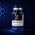 Zion Biolabs GHK-CU 100mg research-use lyophilised vial on dark navy background